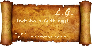 Lindenbaum Gyöngyi névjegykártya